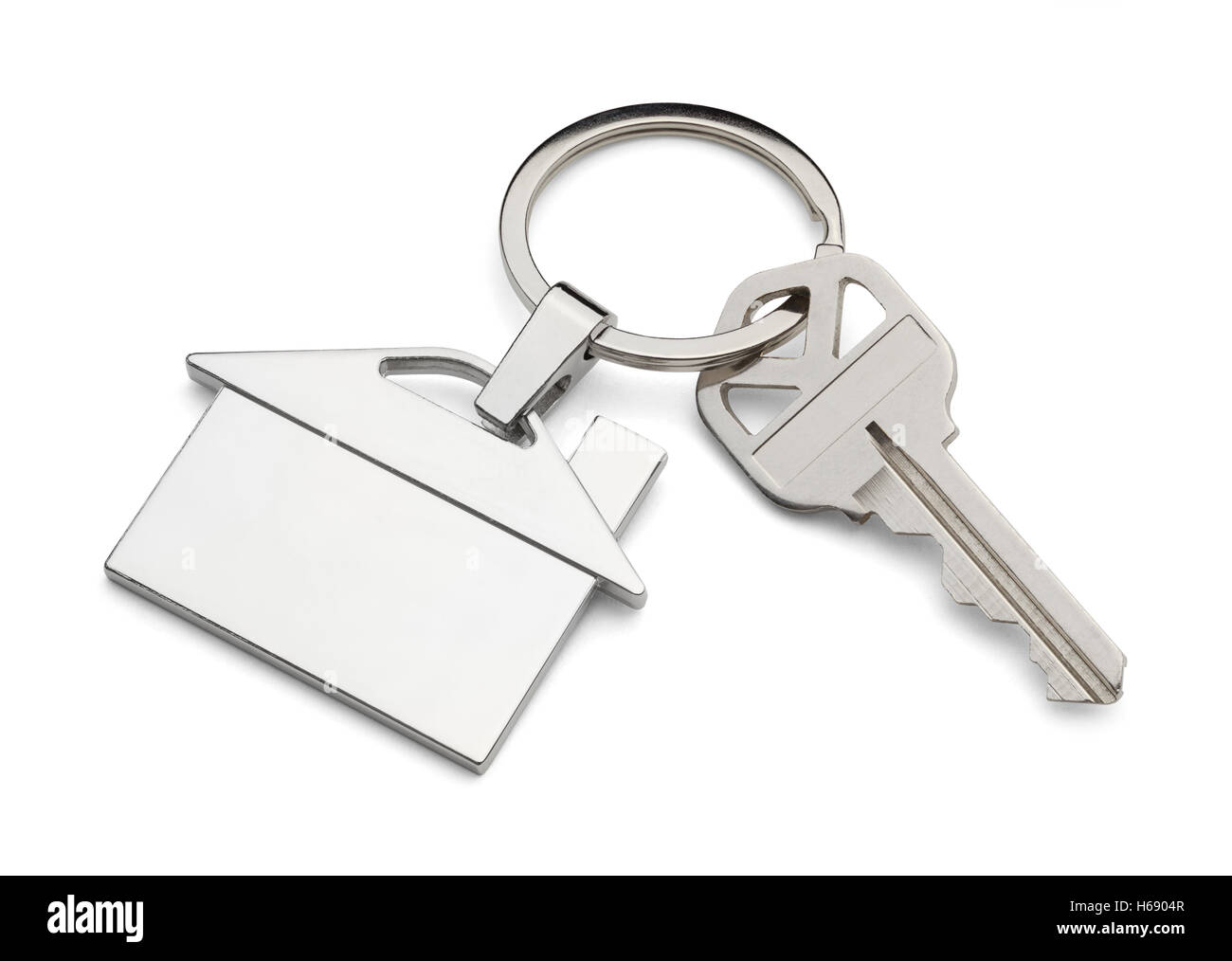 Platz für Schlüssel und Schlüsselanhänger, Isolated on White Background. Stockfoto