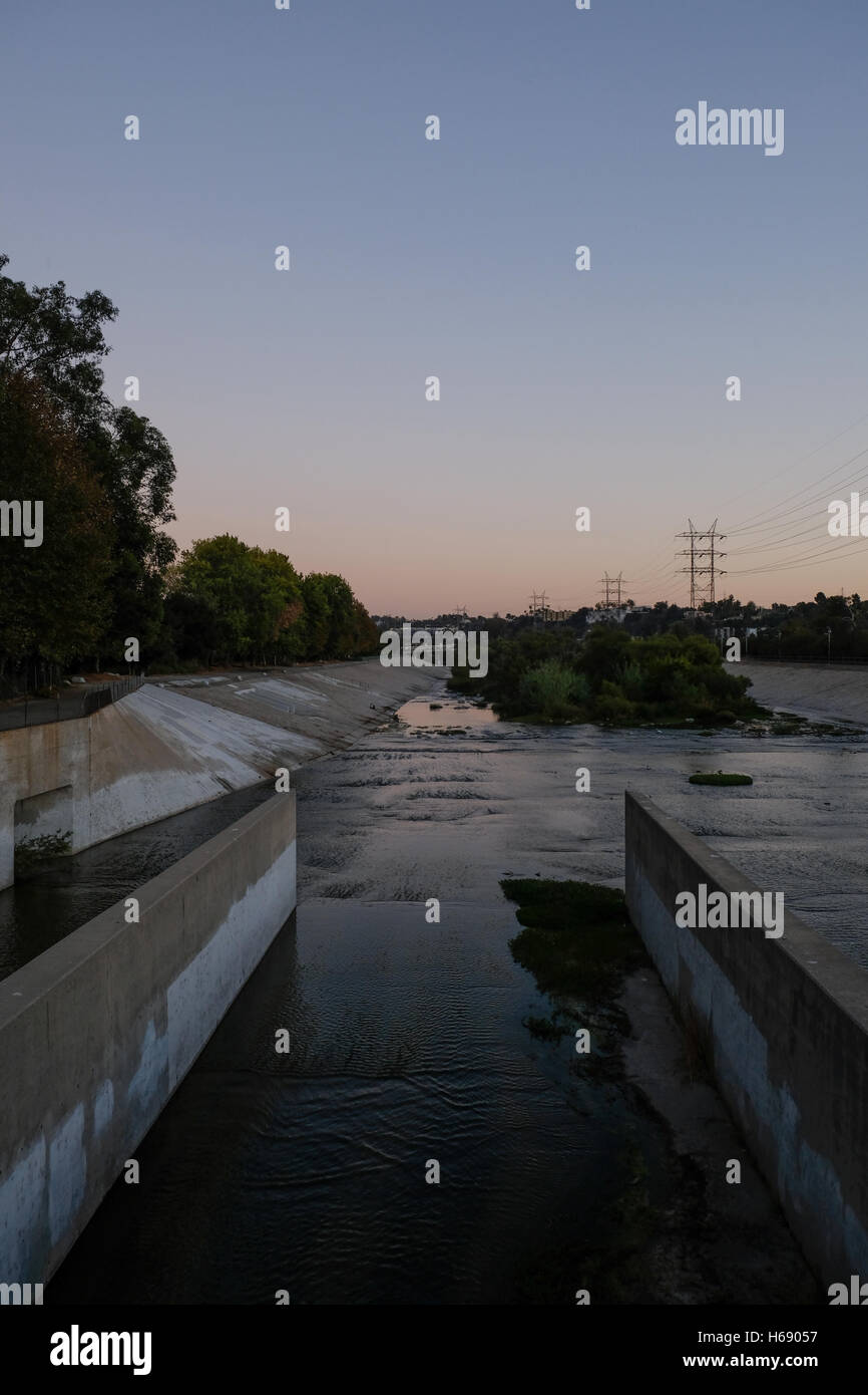 Abfluss-Fluss in Los Angeles Stockfoto