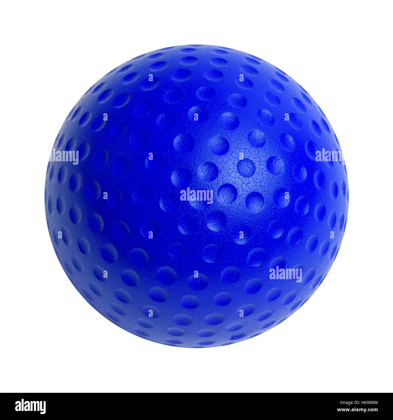 Blaue Golfball Ausschneiden auf weißem Hintergrund. Stockfoto