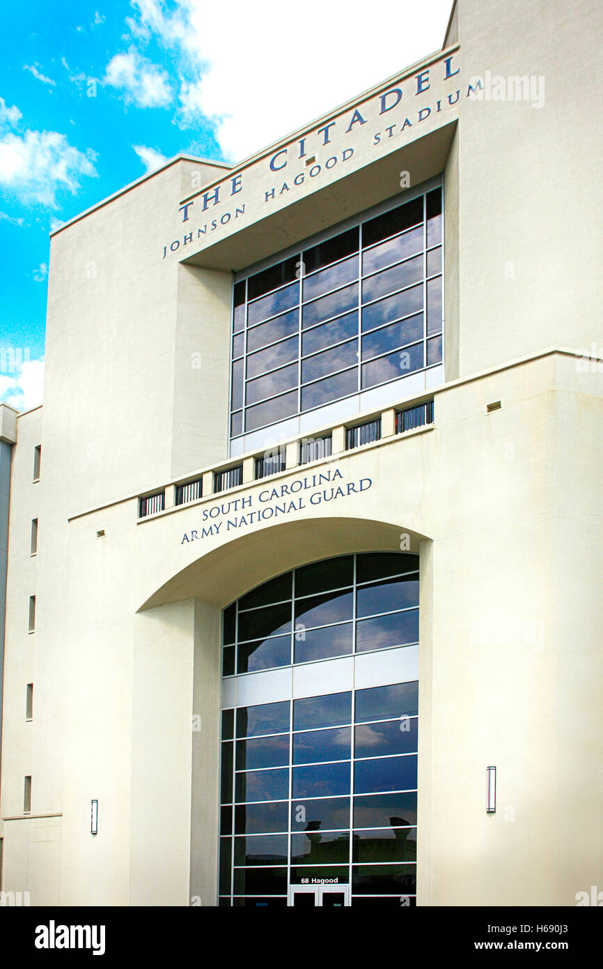 Die Zitadelle Johnson Hagood Stadion, Bestandteil der Militärschule in Charleston SC Stockfoto