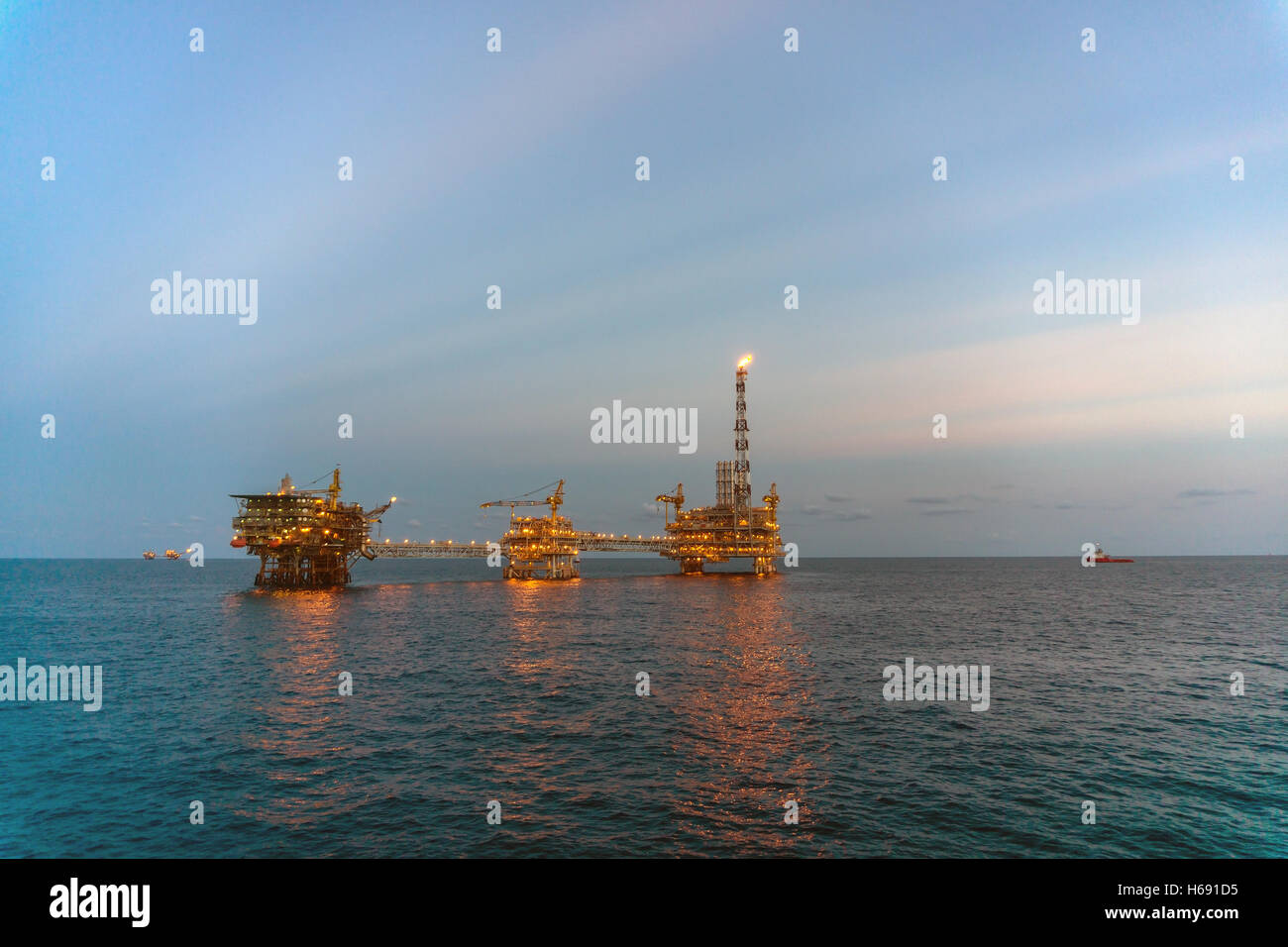 Bilder der Bohrinsel an der Ostküste von Malaysia Stockfoto