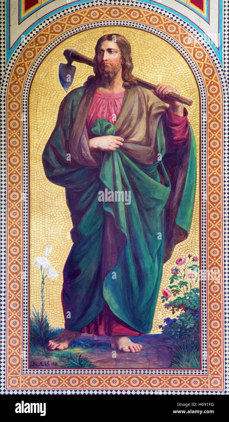 Wien Juli 27 Fresko von Jesus Christus als Gärtner von Karl von