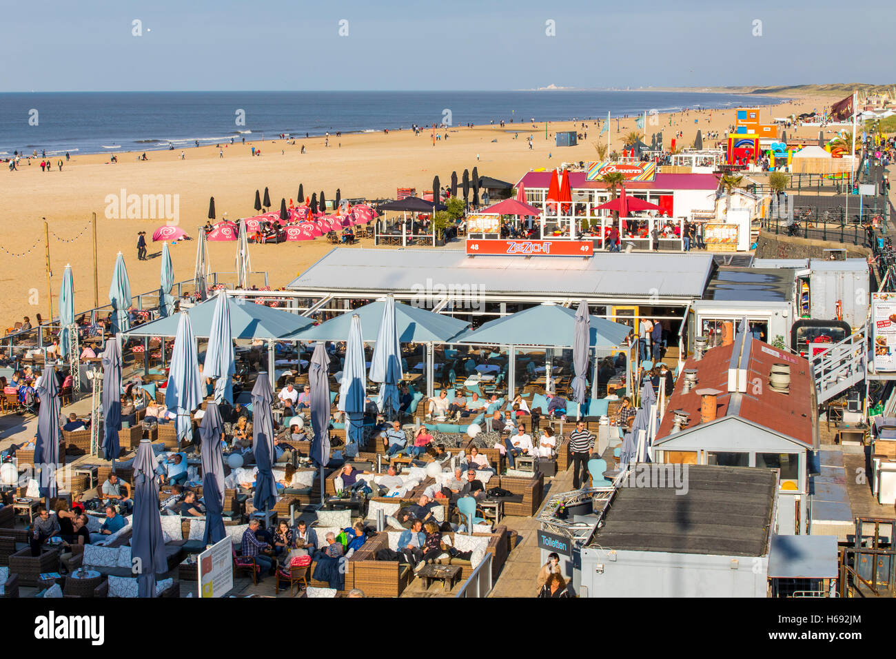 Scheveningen, den Haag, Niederlande, Strandbars und Restaurants