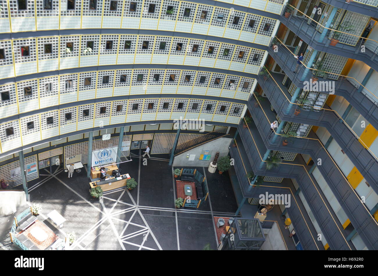 Sitz der UNHCR in Genf, Schweiz. Stockfoto