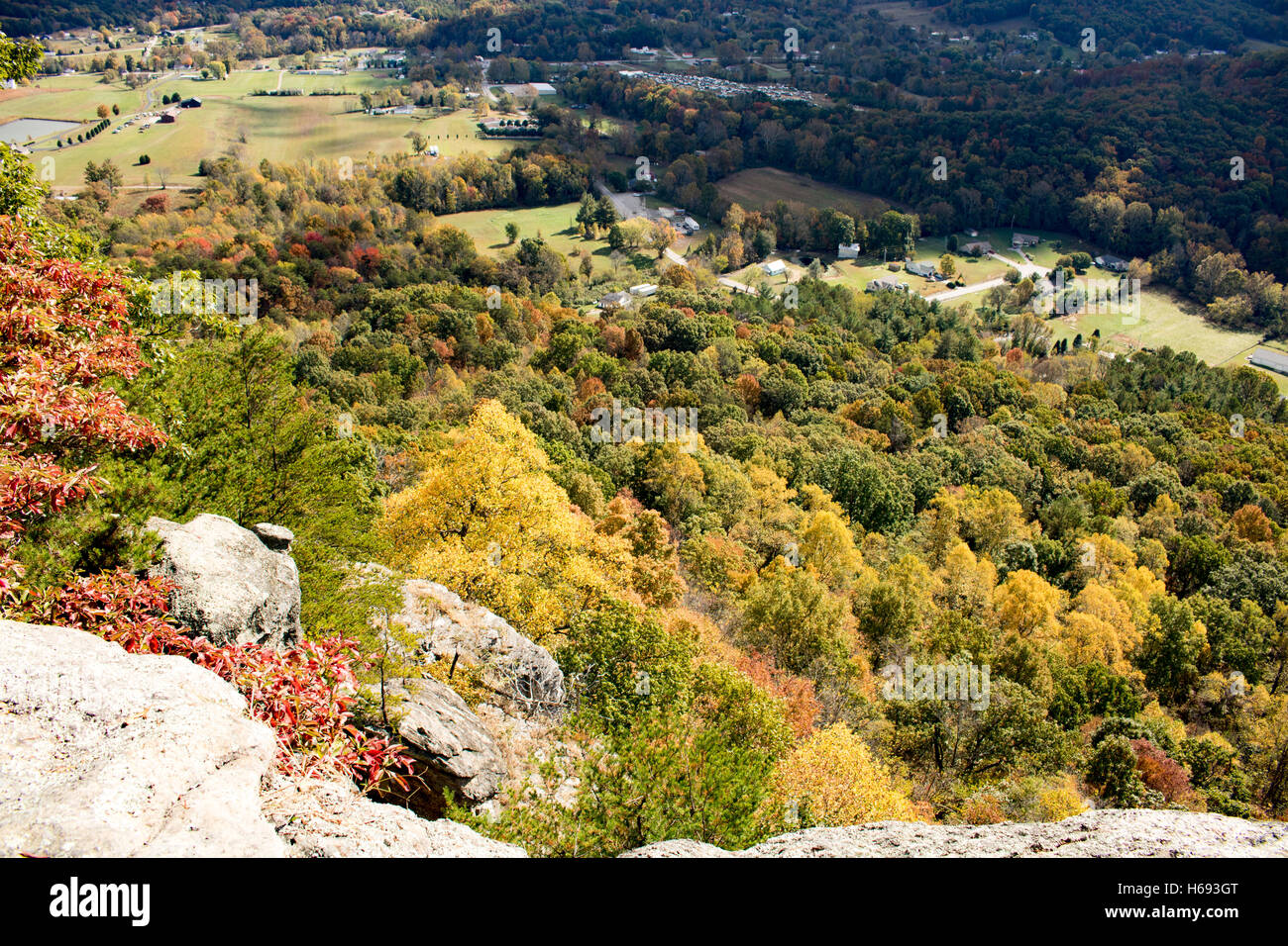 Indain Fort Mt. Berea ky Blick auf Autobahn 21 blicken in Richtung Bighill ky. Stockfoto