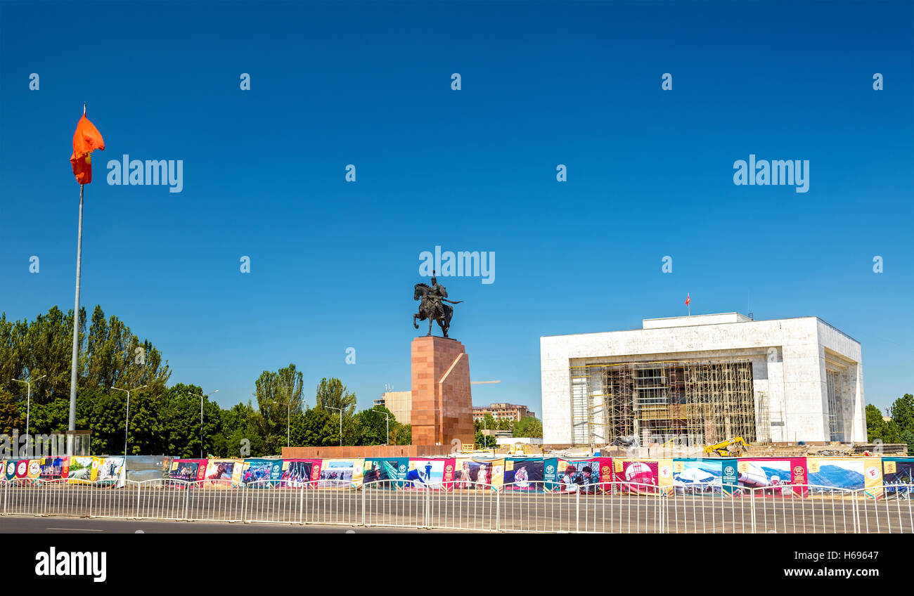 Ala-Too, der zentrale Platz von Bischkek - Kirgisistan Stockfoto