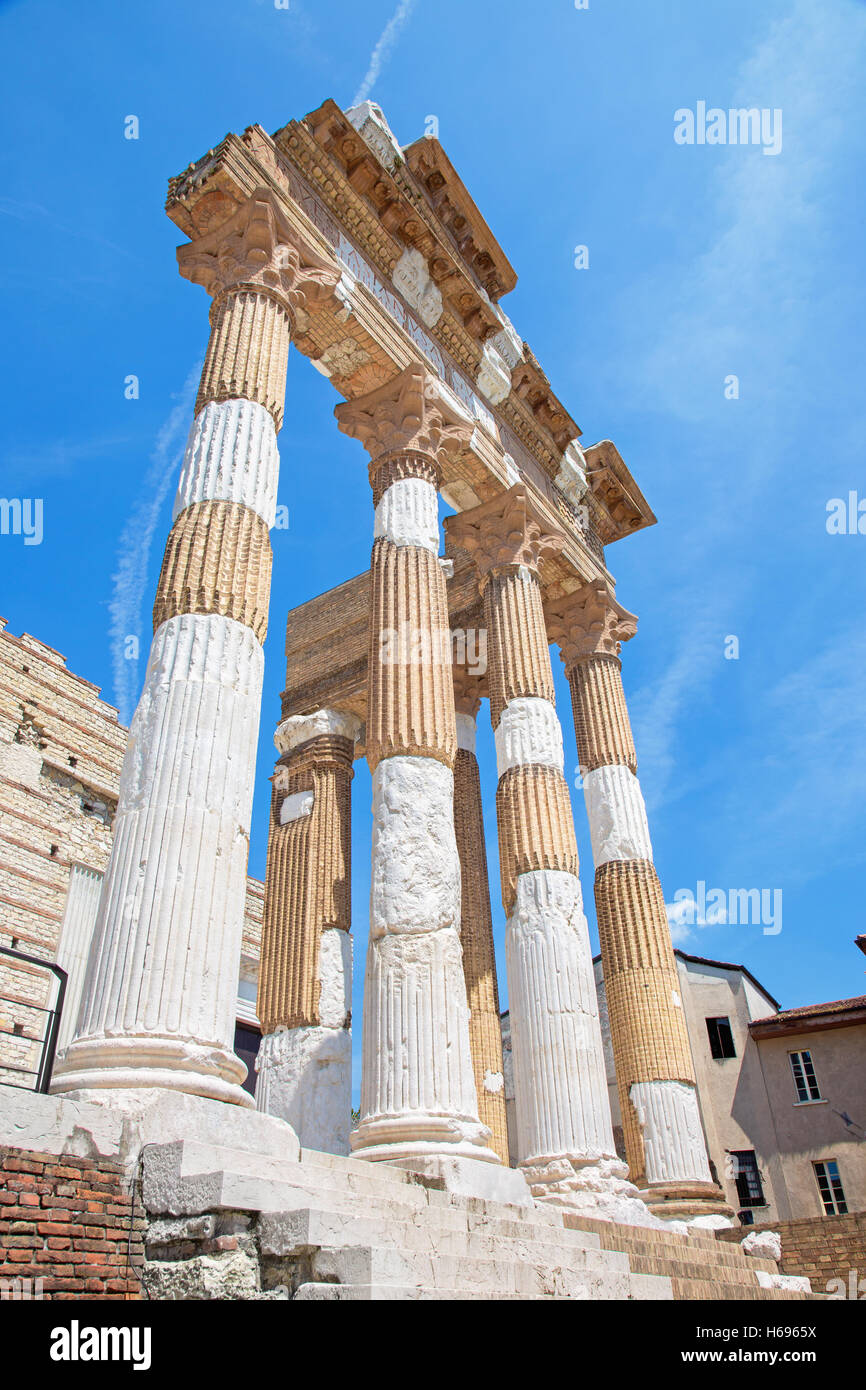 Brescia - die römischen Ruinen von Capitolium Stockfoto