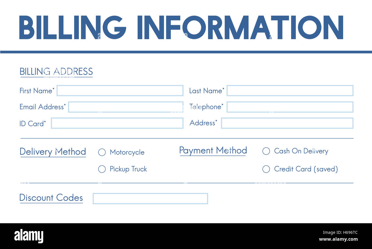 Rechnung Billing Information Form Grafikkonzept Stockfoto