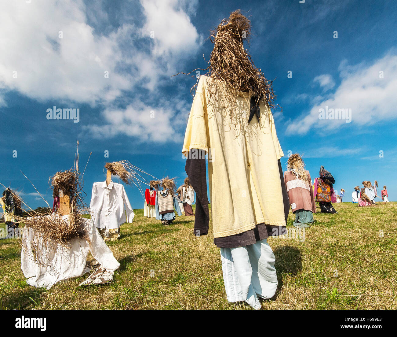 Hei Leute.  Eine Kunst im öffentlichen Raum Installation in Kent. Stockfoto