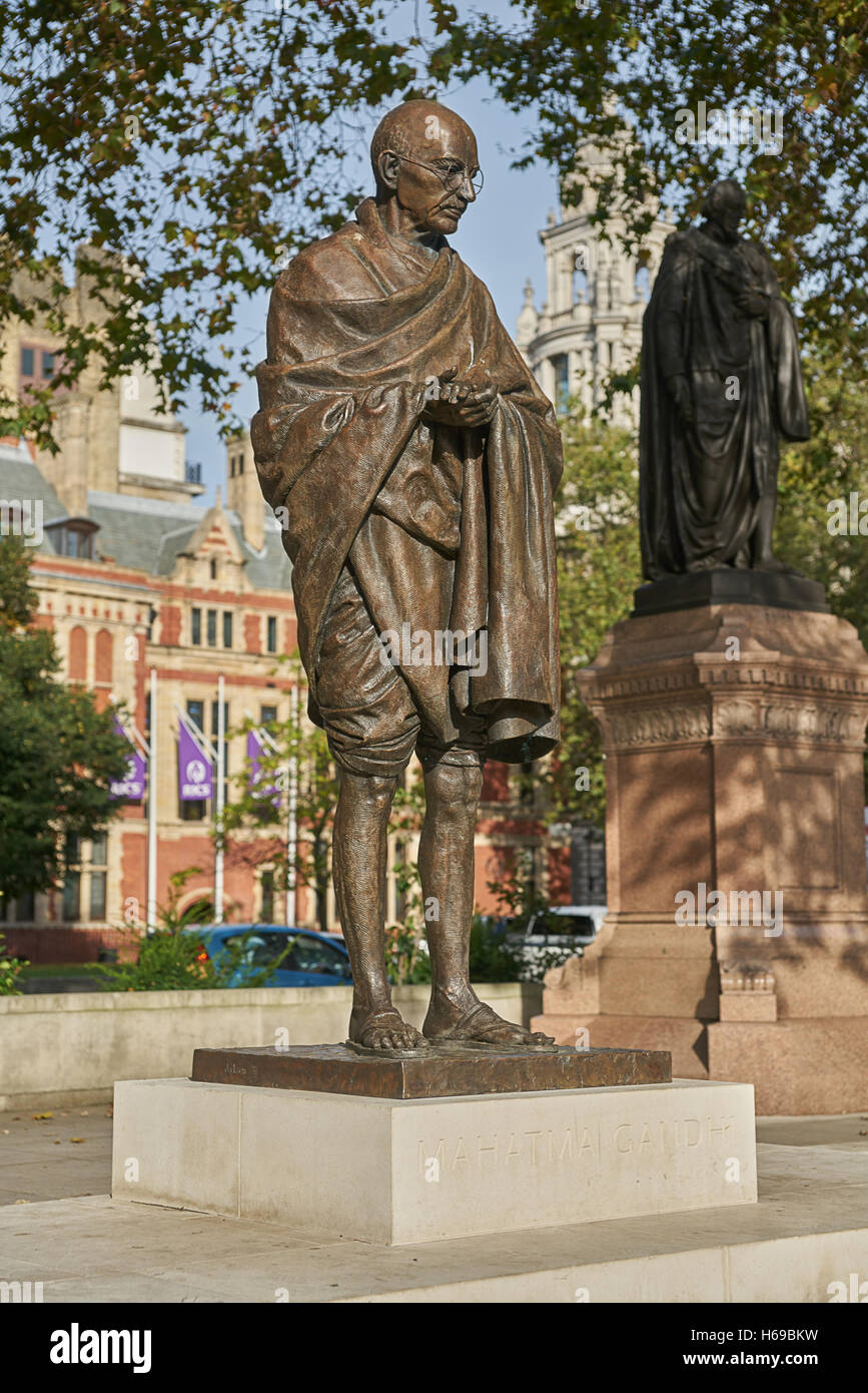 Mahatma Gandhi-Statue, London Parliament Square Stockfoto
