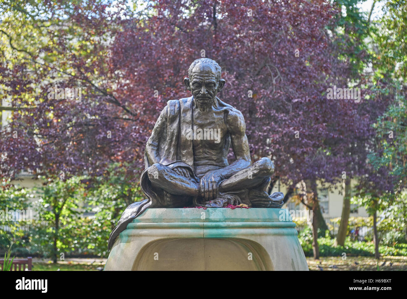 Mahatma Gandhi-Statue, London Tavistock Square Stockfoto