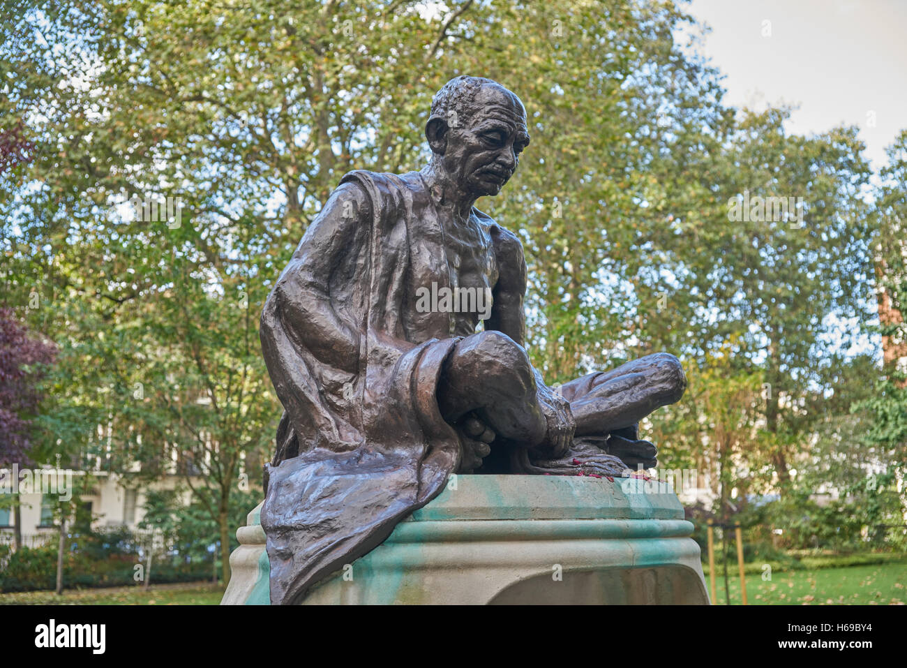 Mahatma Gandhi-Statue, London Tavistock Square Stockfoto