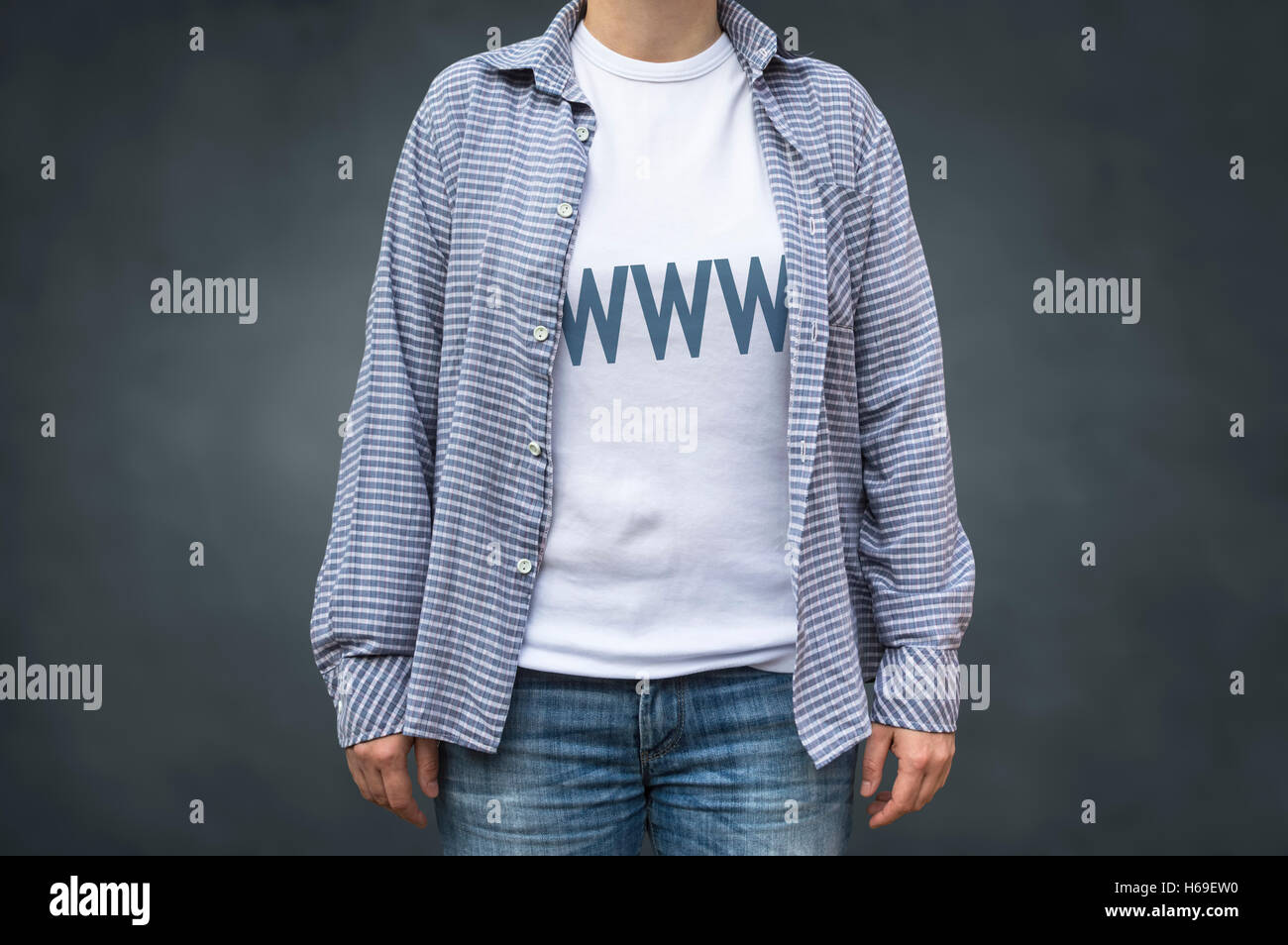 WWW Internet-Surfer T-shirt. Stylische print Sport Mode. Stockfoto