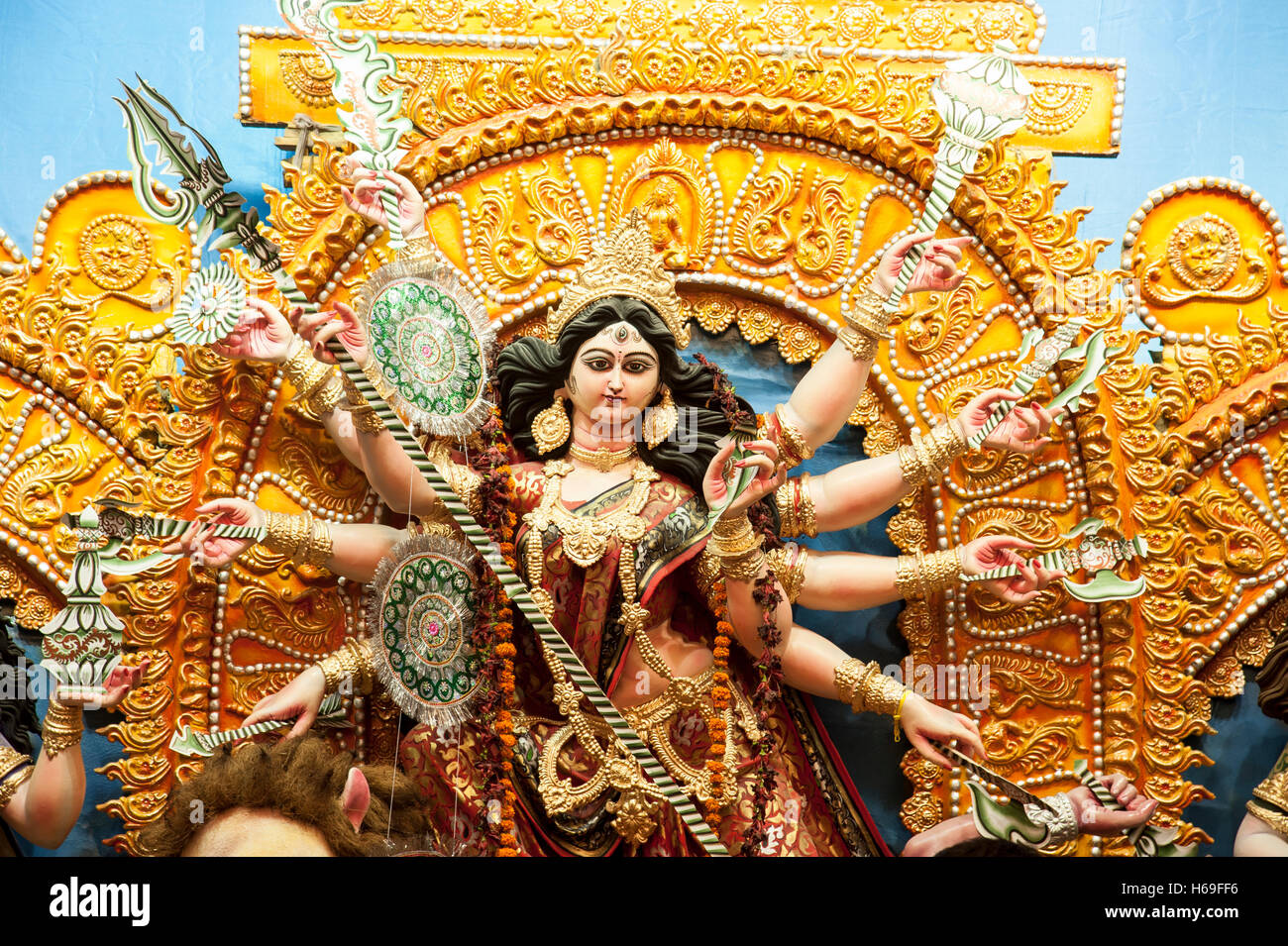 Nagar Basar Durga Puja in West Bengal Kolkata Indien Stockfoto