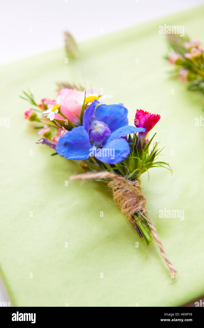 Blume, Strauß, Boutonniere, Kleid, Braut, Bräutigam, Hochzeit, Ehe, Ehe, Ehe, Ehe, Ehe, Ehe, verheiratet Stockfoto