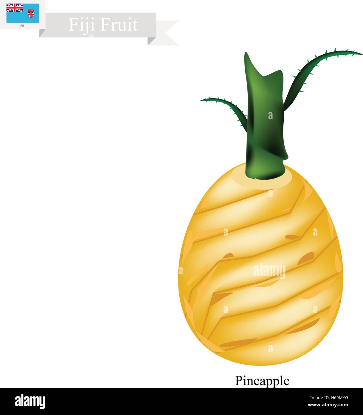 Fidschi Frucht, Illustration von Ananas. Eine der beliebtesten Früchte in Fidschi. Stock Vektor