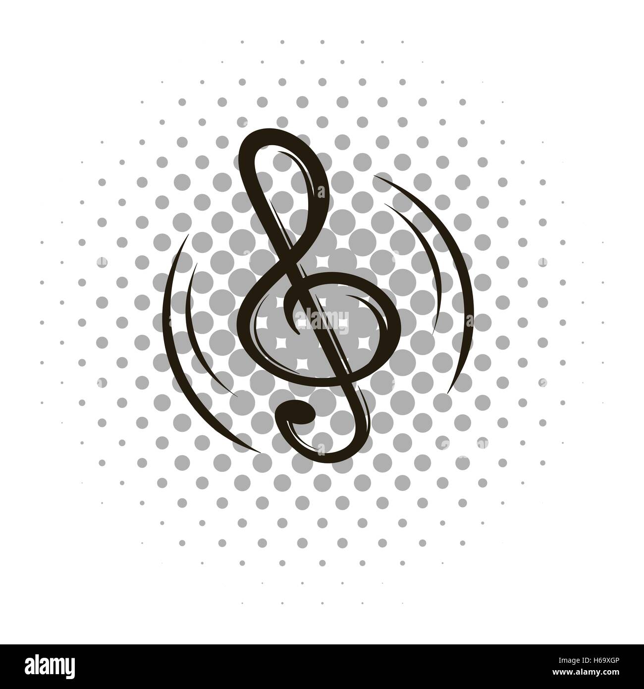 Musik-Hinweis-Schild-Comics-Symbol Stock Vektor