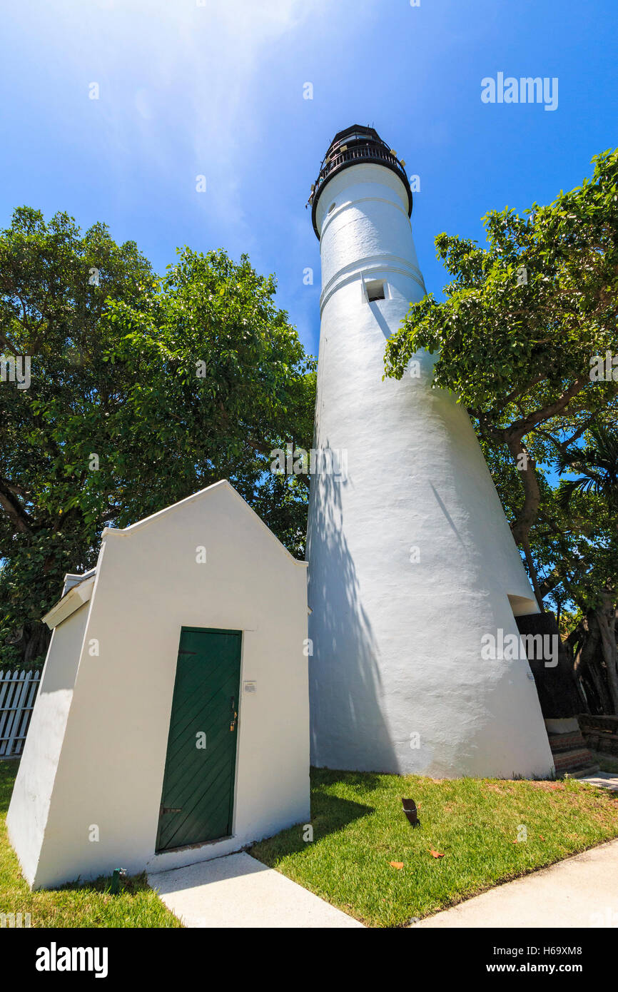 Key West Lighthouse Museum, erbaut im Jahre 1848. Es hat 88 Stufen, 50 Fuß (15 m) hoch mit 13 Lampen in 21 Zoll (530 mm) Reflektoren. Stockfoto