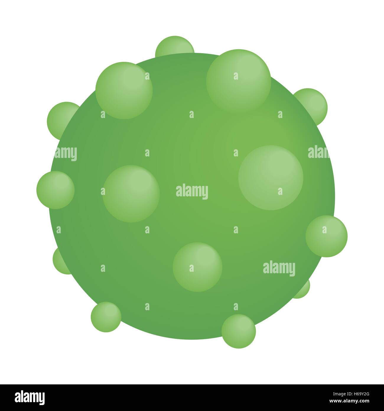 Grüne Runde Virus isometrische Symbol Stock Vektor