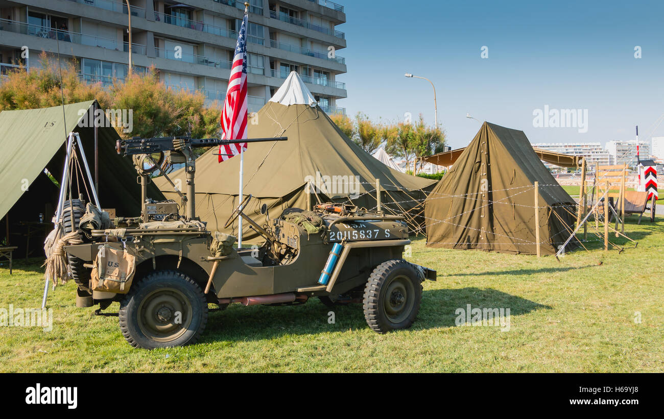 Les Sables d ' Olonne, Frankreich - 26. August 2016: Gedenken an die Befreiung des "Les Sables d 'Olonne", die am th stattfand Stockfoto
