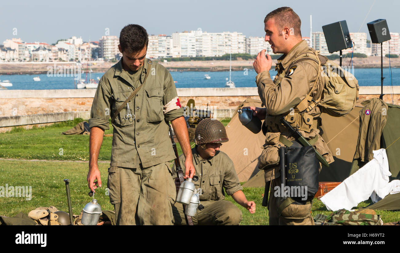 Les Sables d ' Olonne, Frankreich - 26. August 2016: Gedenken an die Befreiung des "Les Sables d 'Olonne", die am th stattfand Stockfoto