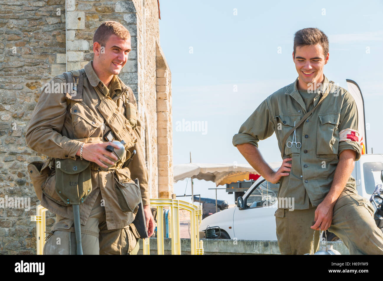 Les Sables d ' Olonne, Frankreich - 26. August 2016: Gedenken an die Befreiung des "Les Sables d 'Olonne", die am th stattfand Stockfoto