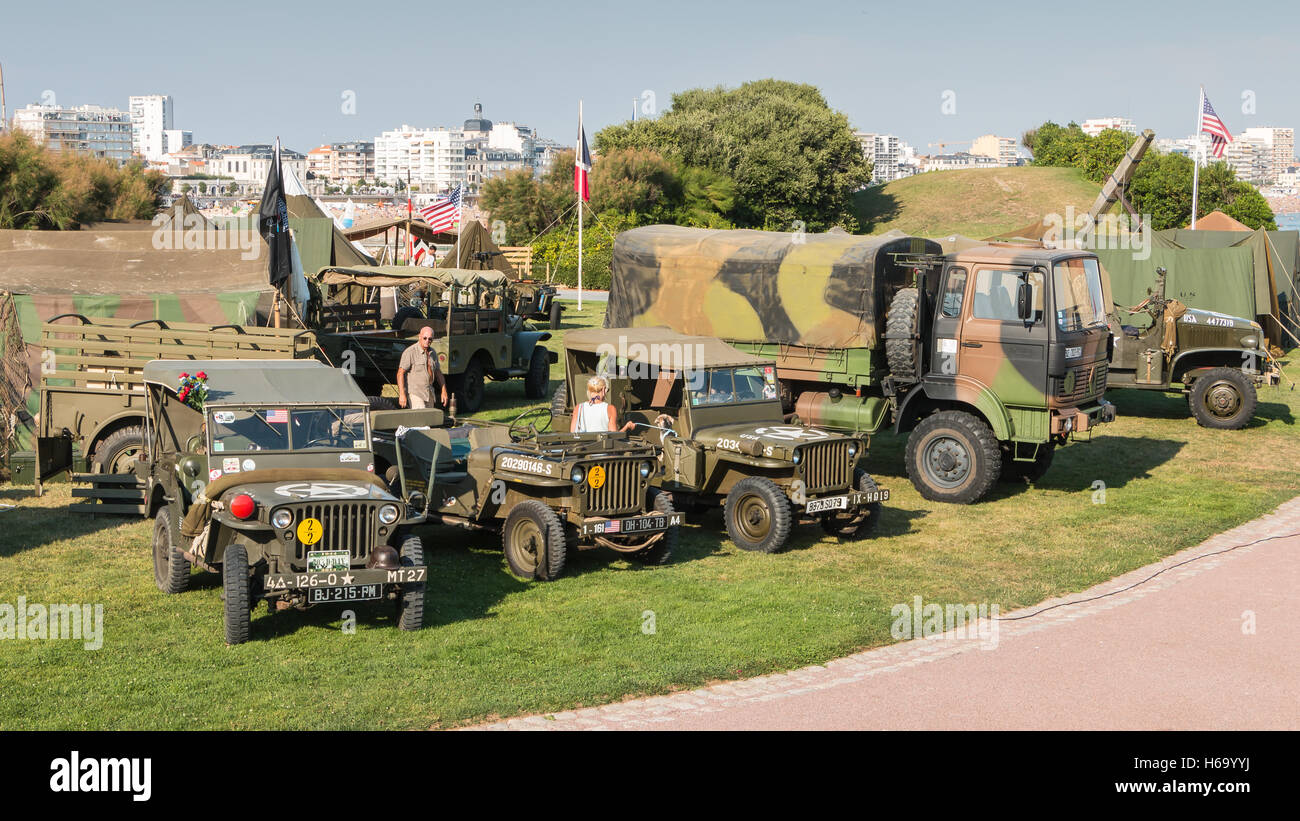 Les Sables d ' Olonne, Frankreich - 26. August 2016: Gedenken an die Befreiung des "Les Sables d 'Olonne", die am th stattfand Stockfoto