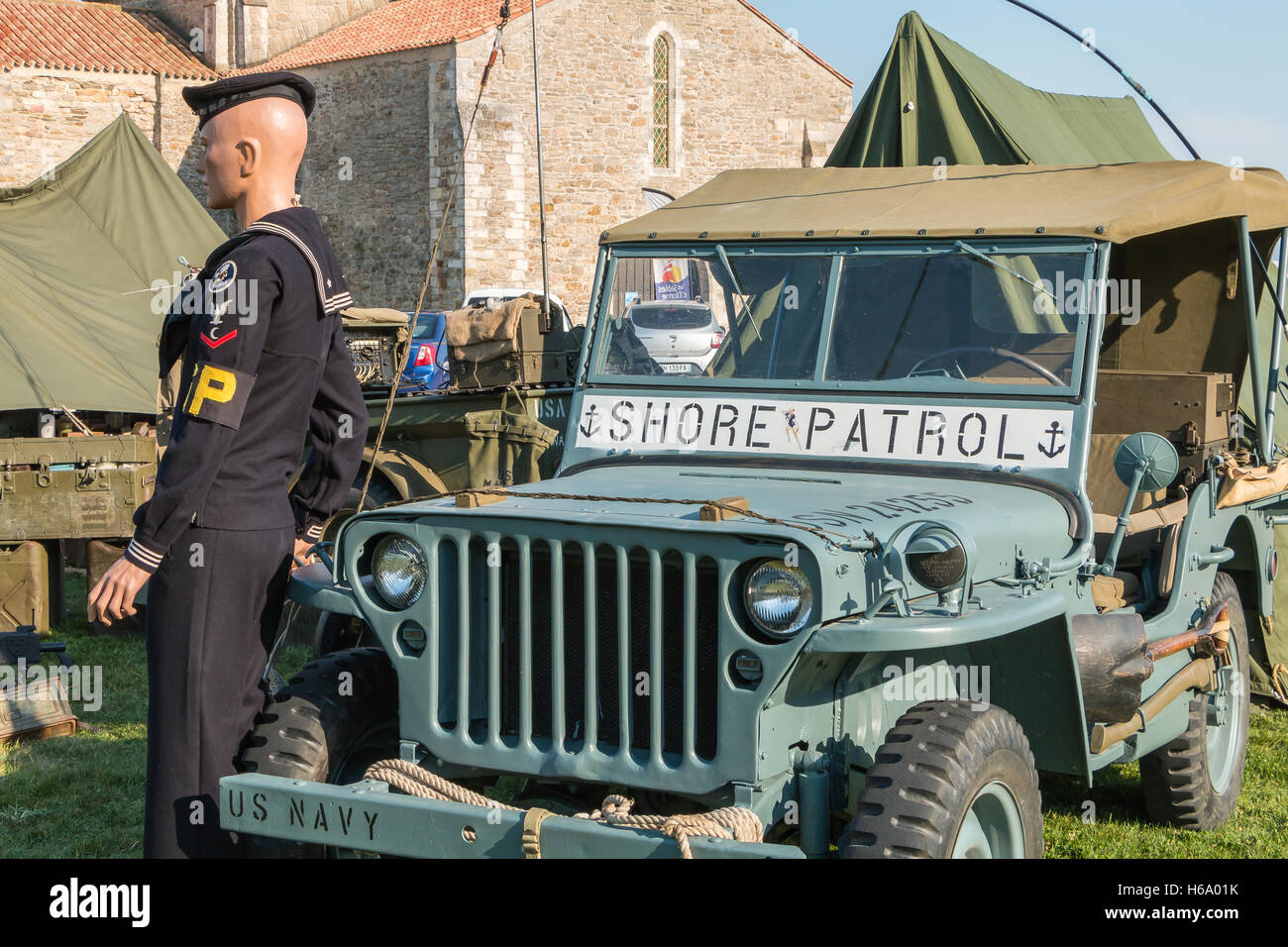 Les Sables d ' Olonne, Frankreich - 26. August 2016: Gedenken an die Befreiung des "Les Sables d 'Olonne", die am th stattfand Stockfoto