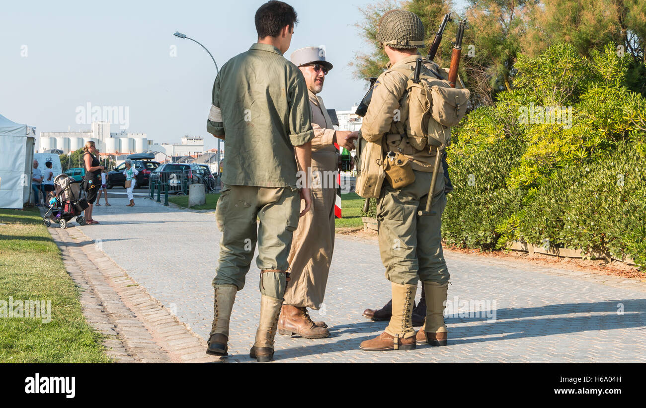 Les Sables d ' Olonne, Frankreich - 26. August 2016: Gedenken an die Befreiung des "Les Sables d 'Olonne", die am th stattfand Stockfoto