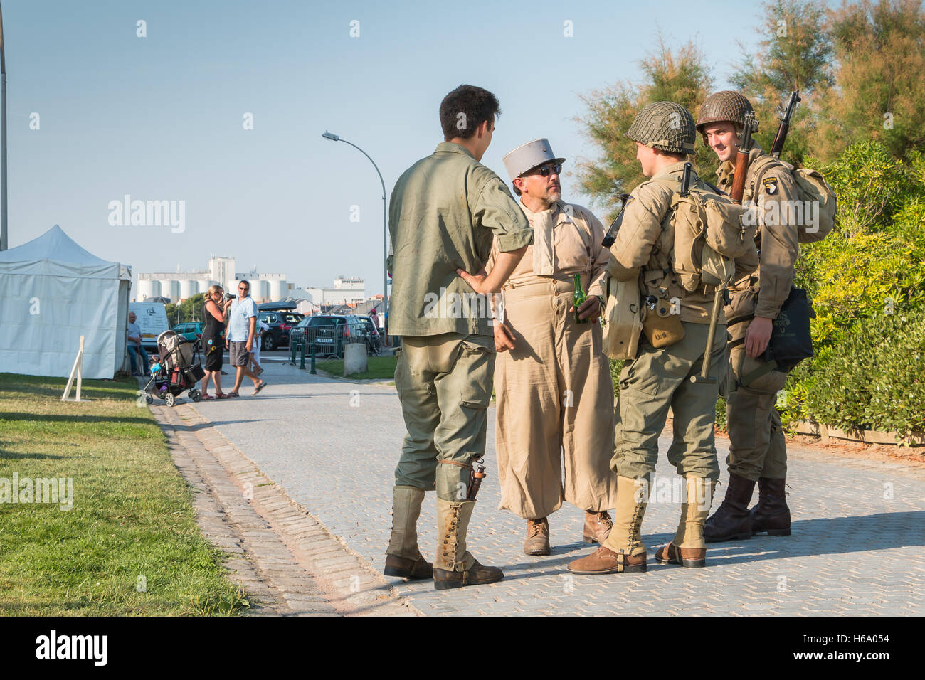 Les Sables d ' Olonne, Frankreich - 26. August 2016: Gedenken an die Befreiung des "Les Sables d 'Olonne", die am th stattfand Stockfoto