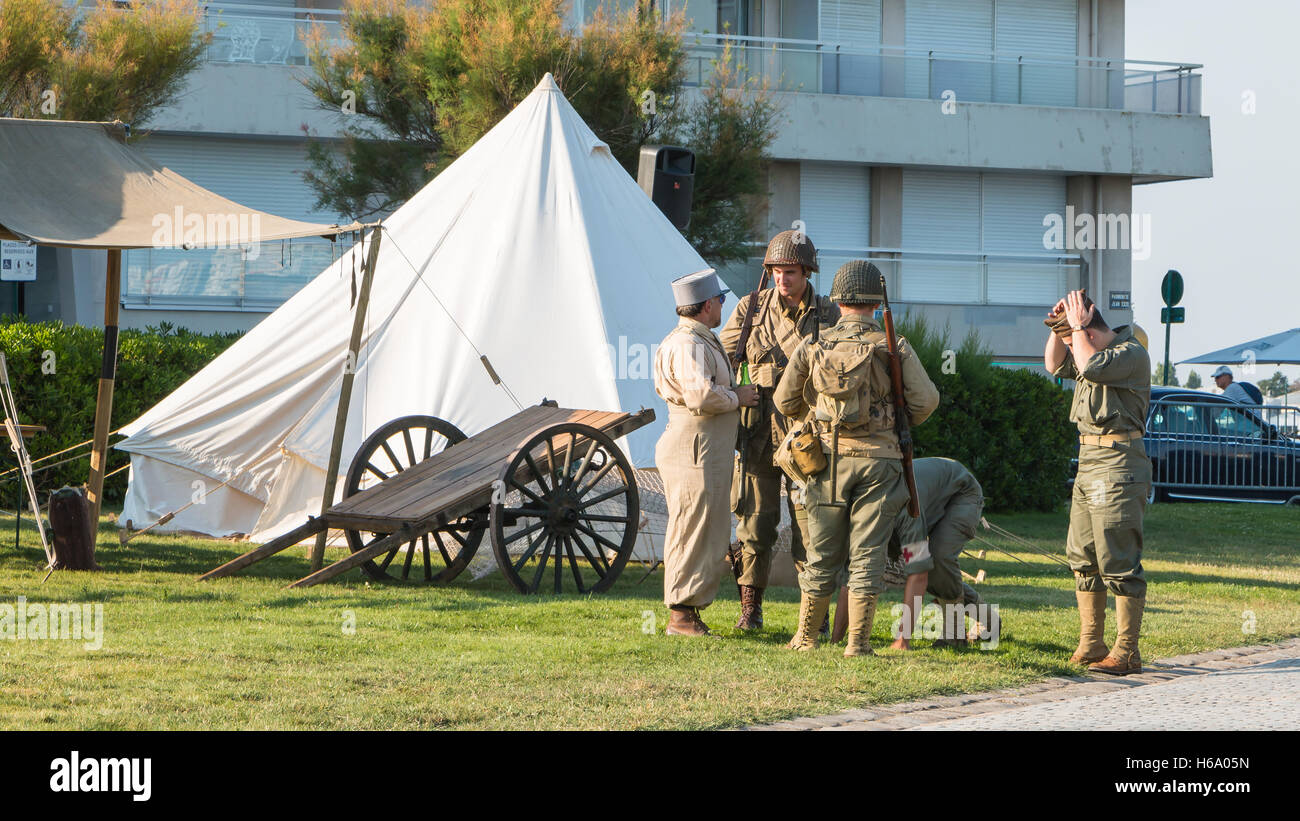 Les Sables d ' Olonne, Frankreich - 26. August 2016: Gedenken an die Befreiung des "Les Sables d 'Olonne", die am th stattfand Stockfoto