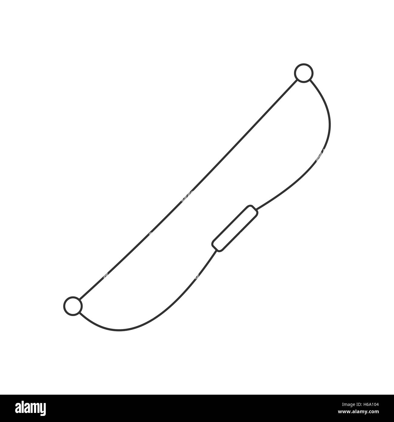 Bogen Waffe dünne Liniensymbol Stock Vektor