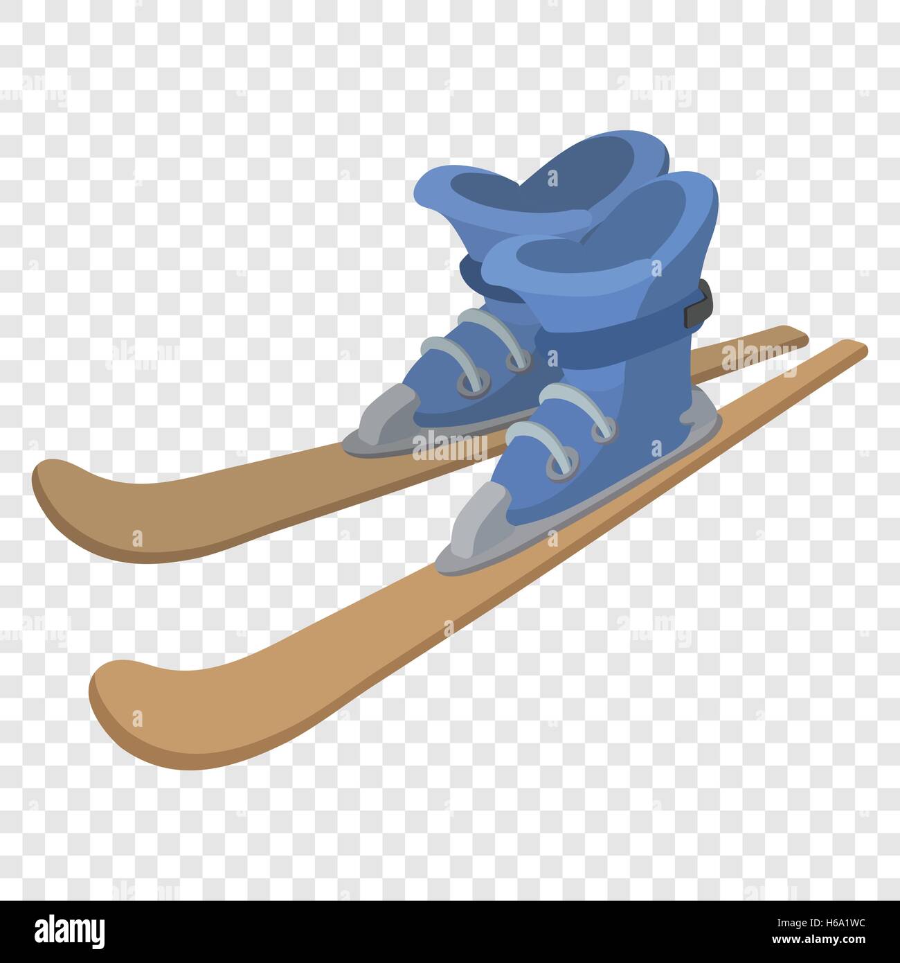 Skischuhe und Skier cartoon illustration Stock Vektor