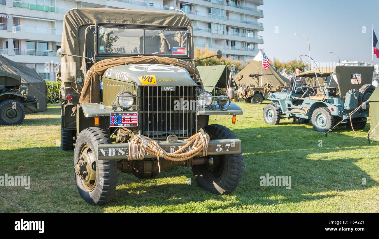 Les Sables d ' Olonne, Frankreich - 26. August 2016: Gedenken an die Befreiung des "Les Sables d 'Olonne", die am th stattfand Stockfoto
