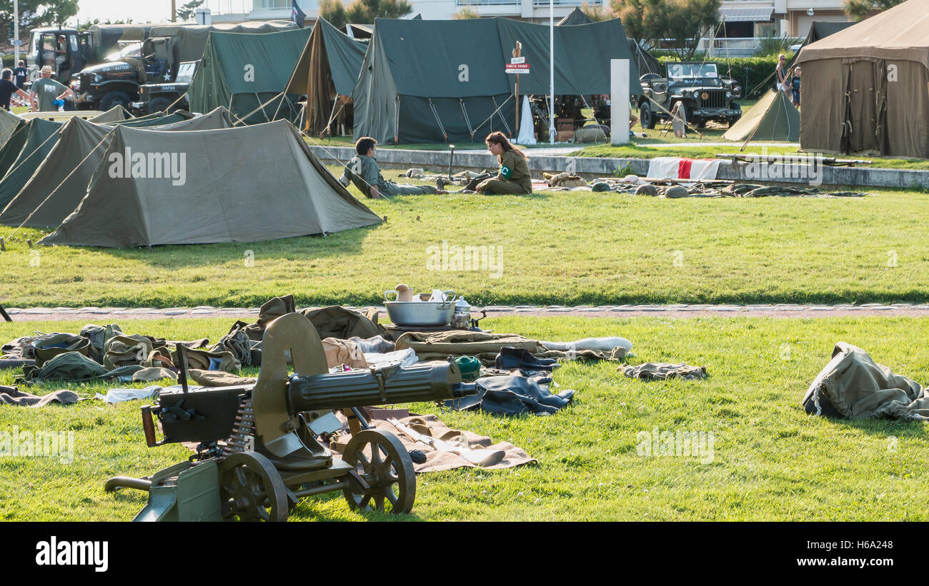 Les Sables d ' Olonne, Frankreich - 26. August 2016: Gedenken an die Befreiung des "Les Sables d 'Olonne", die am th stattfand Stockfoto