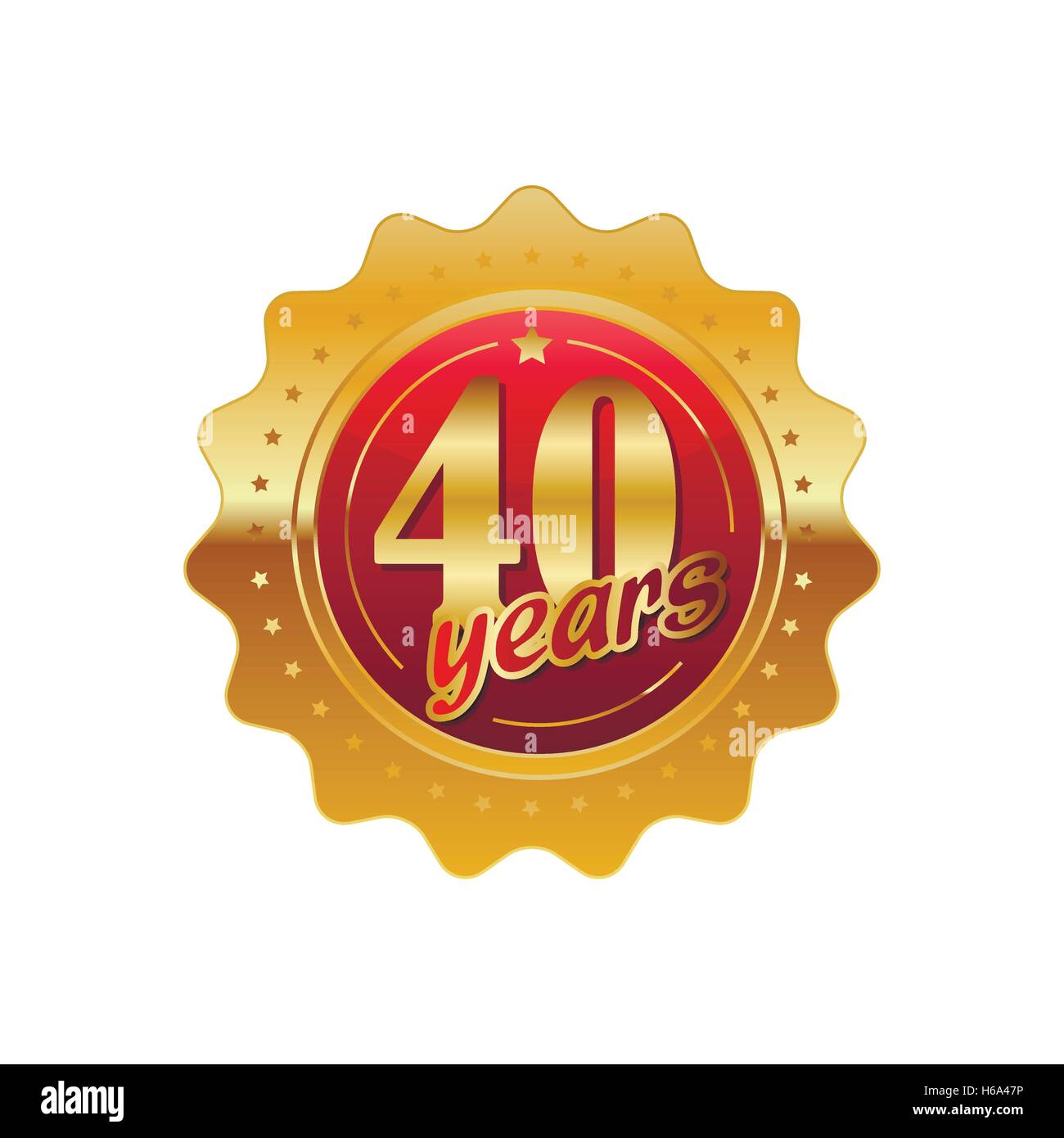 40 Jahre Jubiläum golden label Stock Vektor