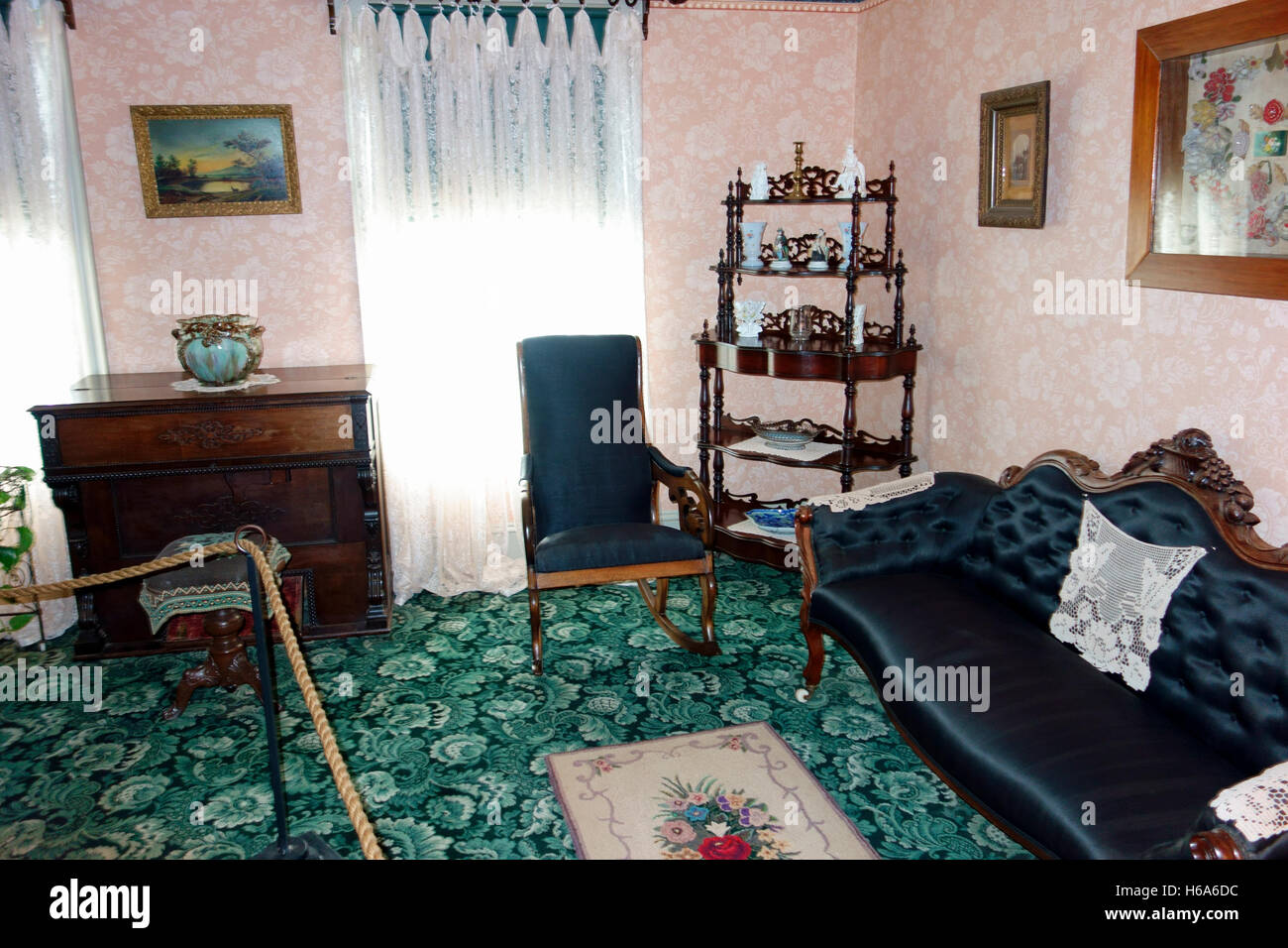 Innenraum-Salon des Hauses The Green Gables Erbe, Cavendish, Prinz Eduard Insel, Kanada Stockfoto