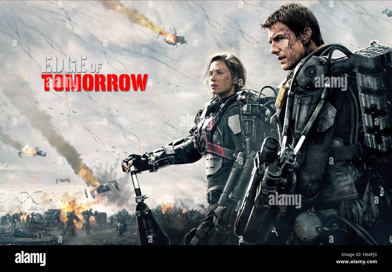 Emily Blunt Poster Rand Von Morgen Live Die Wiederholung Rand Von Morgen 2014 Stockfotografie Alamy