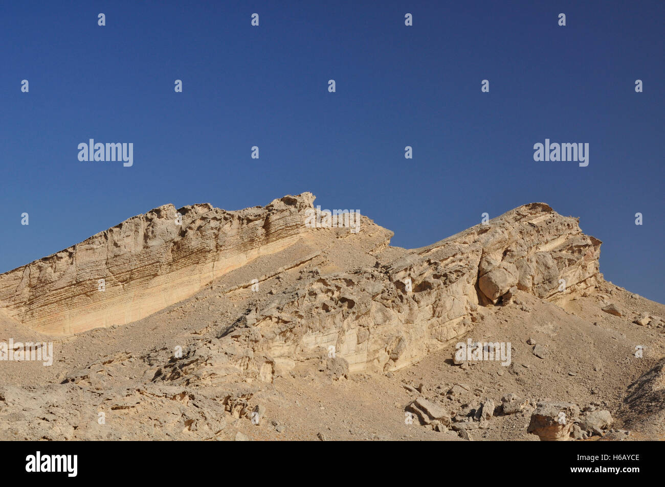 Ausgewaschene Felsen in der Nähe von Al Ain, Vereinigte Arabische Emirate Stockfoto