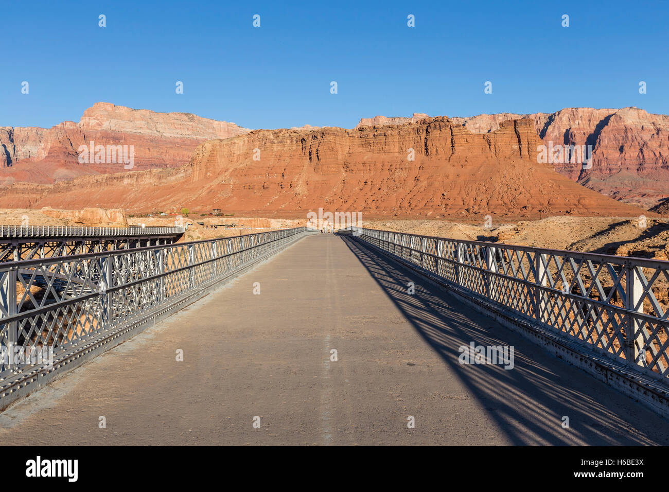 Alten Colorado Fluss-Brücke über Marble Canyon in Glen Canyon National Recreation Area. Stockfoto
