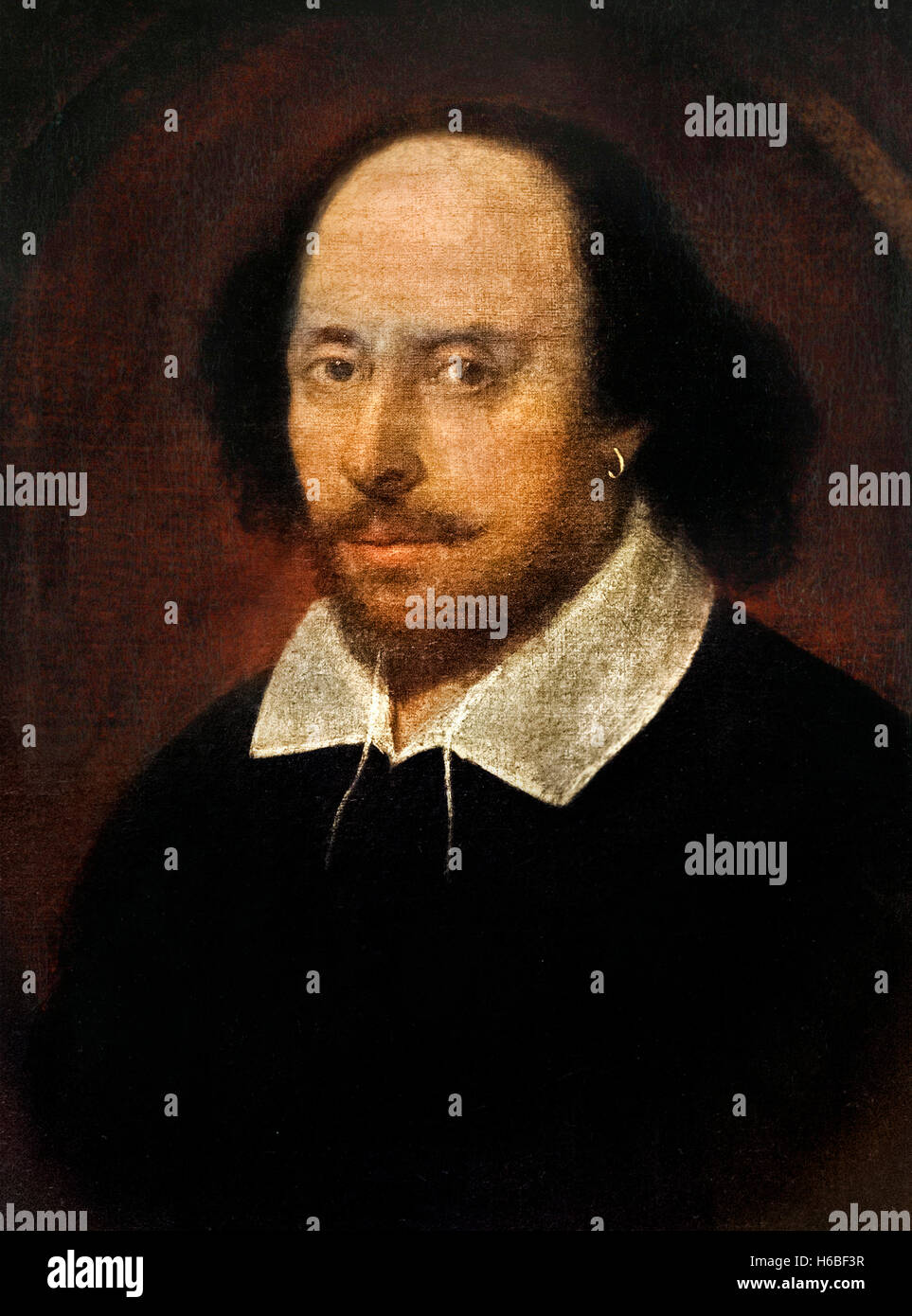 Shakespeare, Portrait. Das "Chandos-Porträt" von William Shakespeare, von John Taylor (?), 1610 Stockfoto