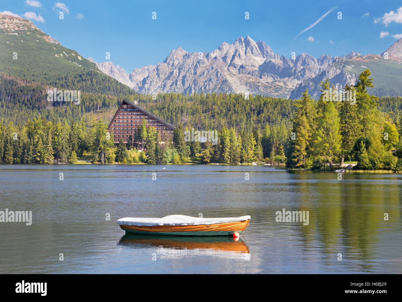Hohe Tatra - Strbske Pleso See. Stockfoto