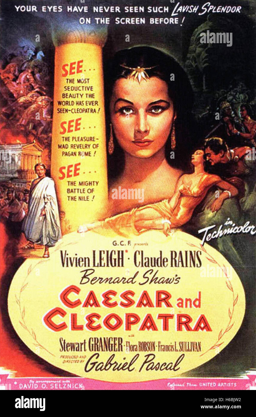 Caesar und Kleopatra - Filmposter- Stockfoto