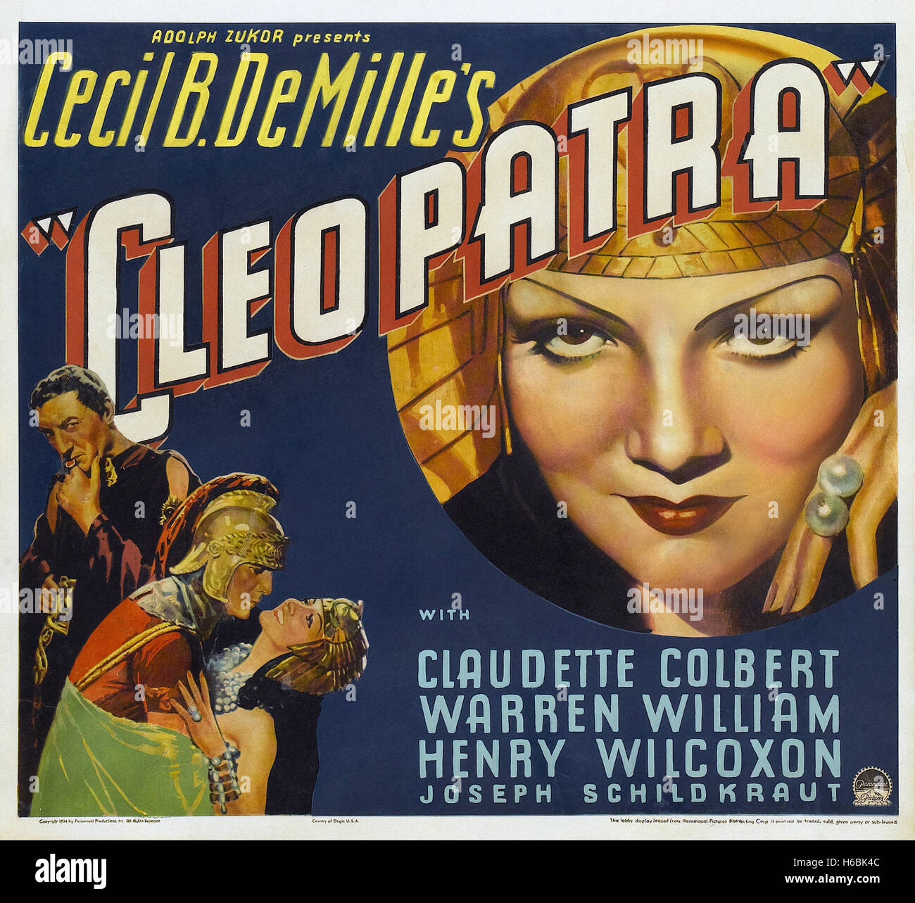 Cleopatra (1934) - Film-Poster- Stockfoto