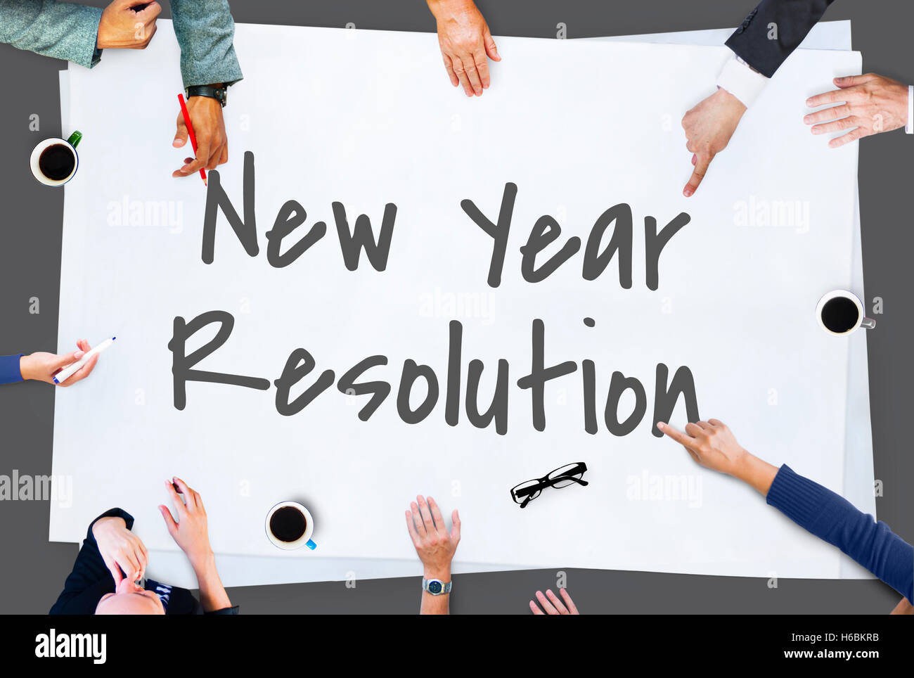 New Year Resolution News Konzept Stockfoto