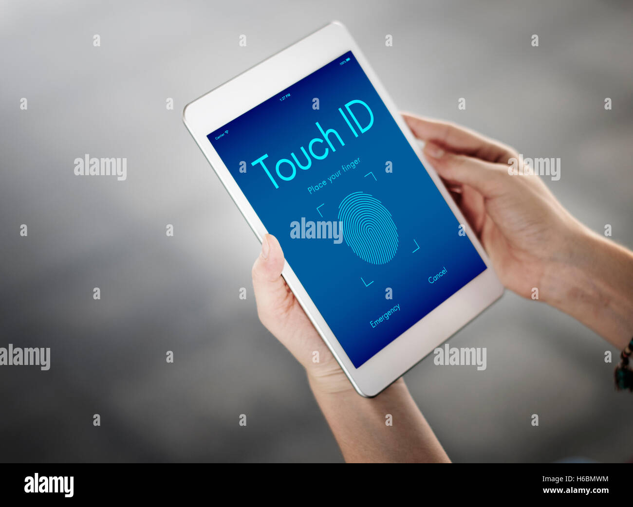 Tippen Sie auf ID Zugang Cyber Digital Security Grafikkonzept Stockfoto