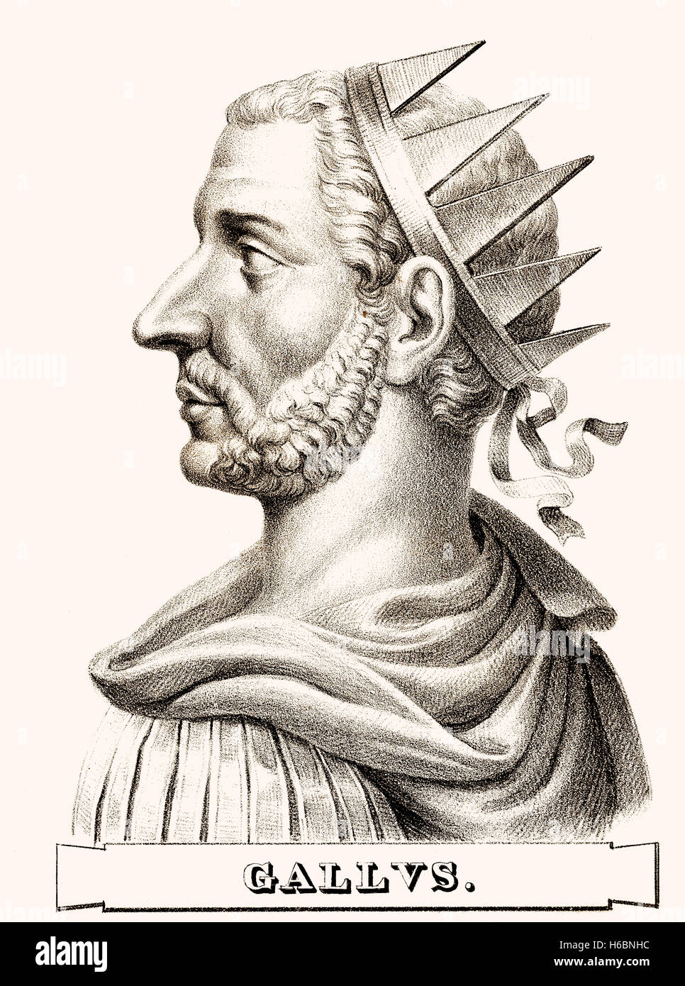 Trebonianus Gallus, 206-253, römischer Kaiser Stockfoto