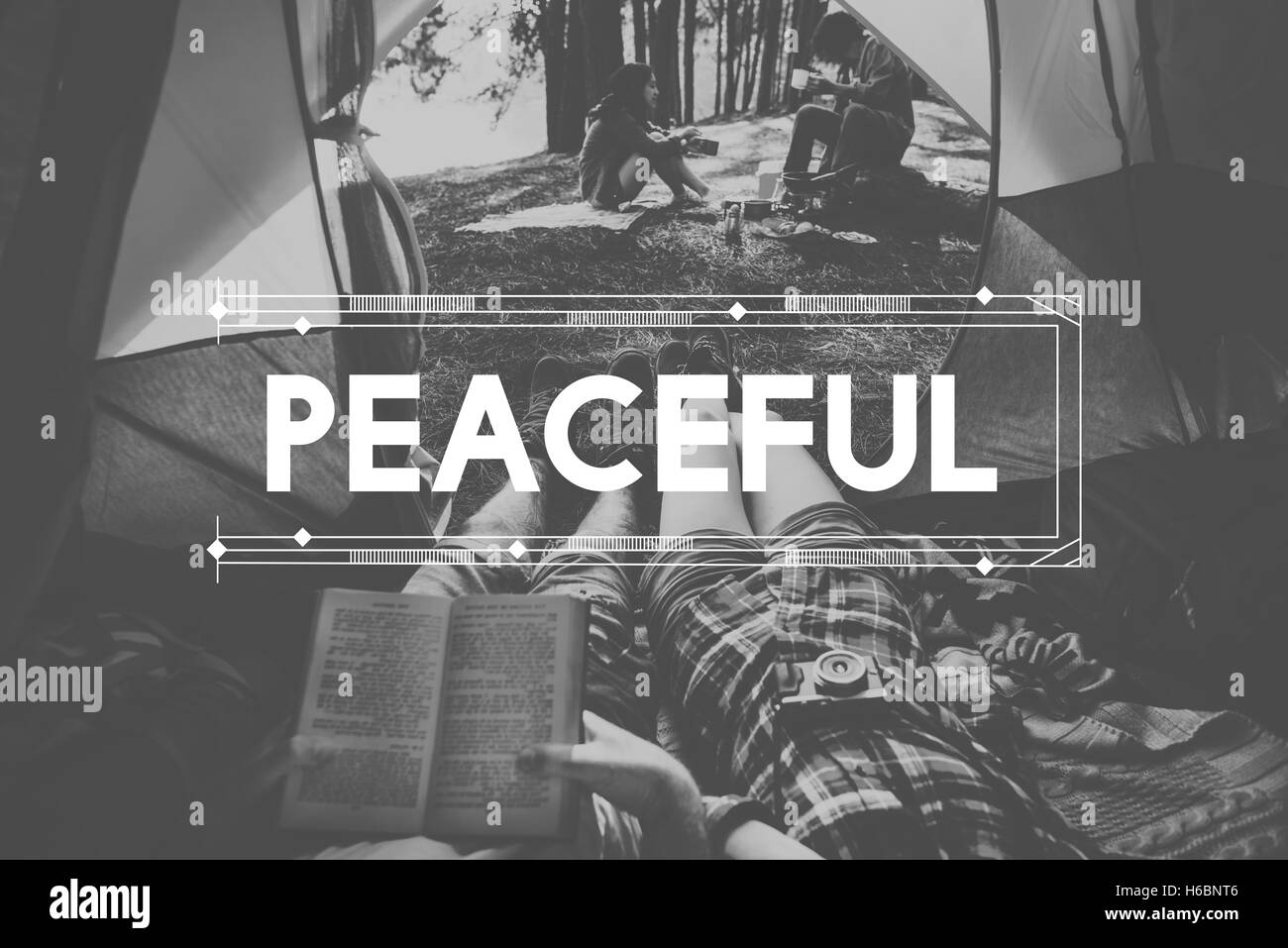 Wildnis Abenteuer Reise Camping Lifestyle-Konzept Stockfoto