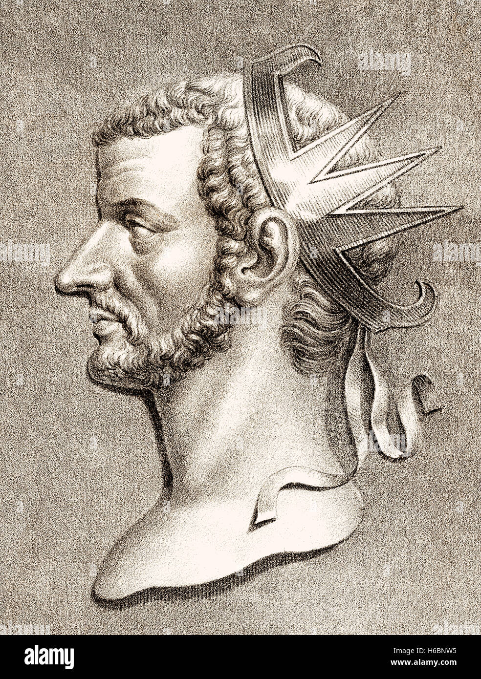 Claudius II oder Claudius Gothicus, römischer Kaiser von 268 bis 270 Stockfoto