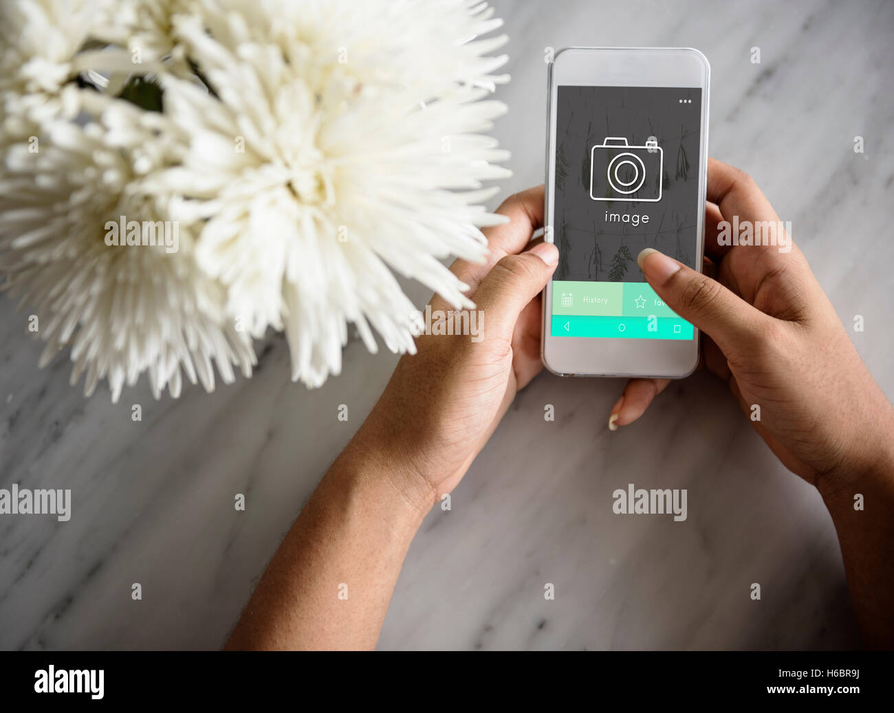 Bildergalerie-Anwendung-Display-Konzept Stockfoto